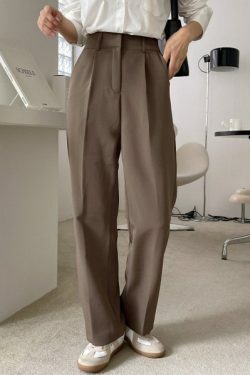 Y2K Summer Grunge Straight Span Slacks - 90s Retro Fashion, Y2K Club & Party Outfits