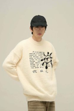 Y2K Summer Grunge Sweater - Retro 90s Fashion, Pastel Goth, Y2K Club & Party Outfits