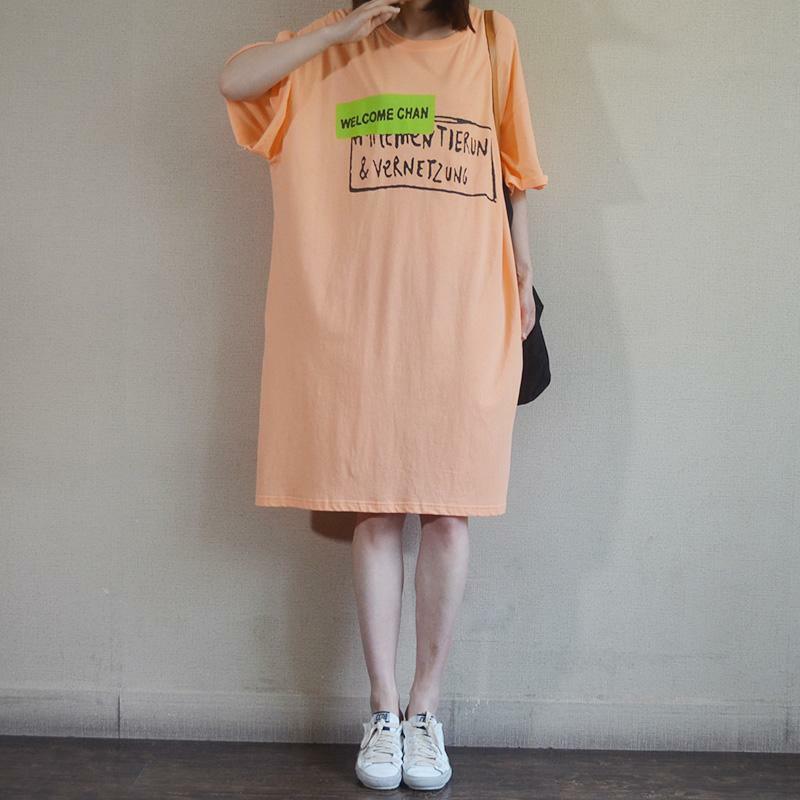 Y2K Summer Loose Letter Casual Straight Dress - 90s Grunge, Retro, Pastel Goth, Y2K Fashion