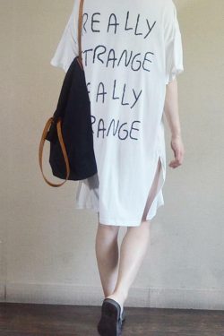 Y2K Summer Loose Letter Casual Straight Dress - 90s Grunge, Retro, Pastel Goth, Y2K Fashion
