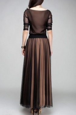 Y2K Summer Maxi Dress - Elegant Boat Neck, Flowy Hem, Retro 90s Grunge & Pastel Goth Style