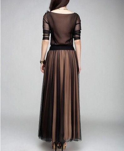Y2K Summer Maxi Dress - Elegant Boat Neck, Flowy Hem, Retro 90s Grunge & Pastel Goth Style