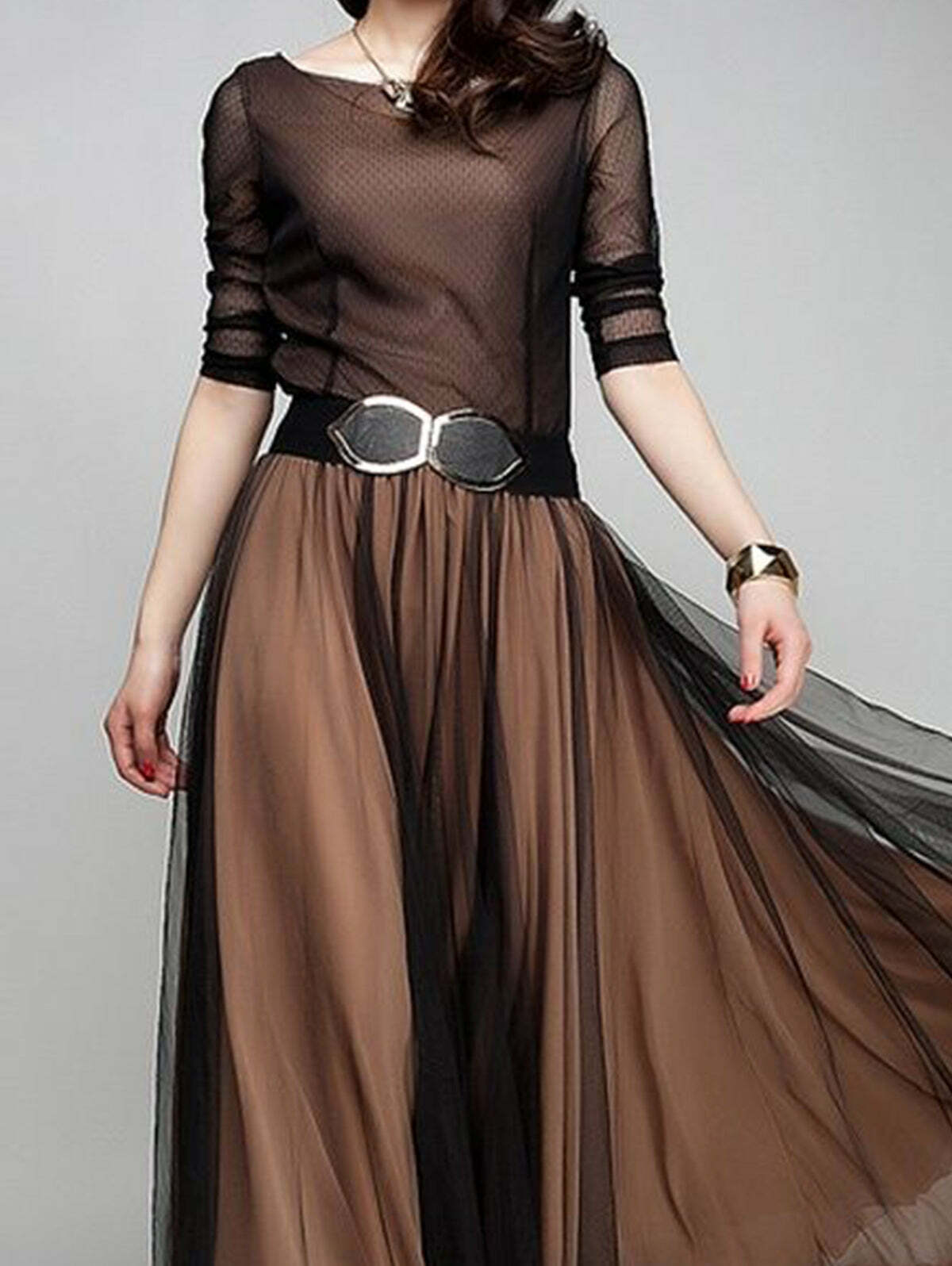 Y2K Summer Maxi Dress - Elegant Boat Neck, Flowy Hem, Retro 90s Grunge & Pastel Goth Style