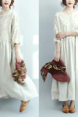 Y2K Summer Oversized White Linen Maxi Dress - Retro 90s Grunge Travel Outfit