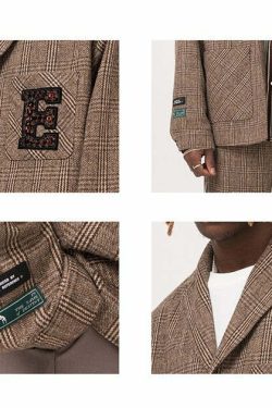 Y2K Summer Plaid Blazer - 90s Grunge, Retro Style, Y2K Party & Club Outfits, Pastel Goth