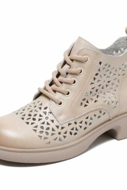 Y2K Summer Retro Leather Ankle Boots - 90s Grunge, Gothic, and Pastel Goth Fashion