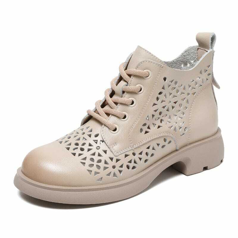Y2K Summer Retro Leather Ankle Boots - 90s Grunge, Gothic, and Pastel Goth Fashion