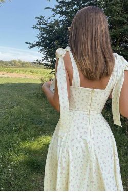 Y2K Summer Rose Dress - 90s Grunge, Retro, Pastel Goth, Y2K Party & Club Outfits for Women