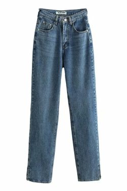 Y2K Summer Slit Mopping Pants - 90s Grunge, Retro, Pastel Goth, Y2K Club & Party Outfits