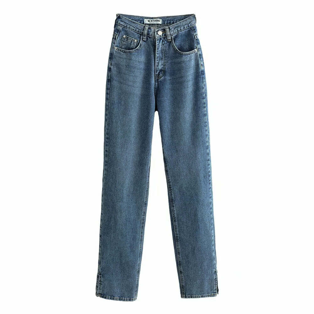Y2K Summer Slit Mopping Pants - 90s Grunge, Retro, Pastel Goth, Y2K Club & Party Outfits