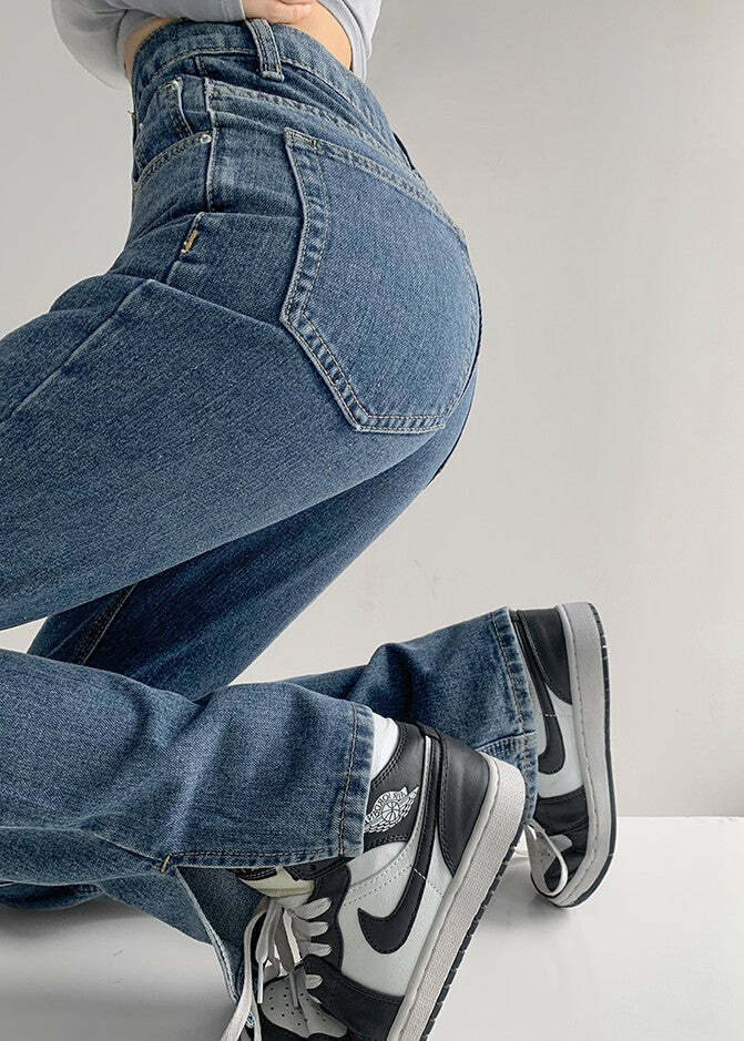 Y2K Summer Slit Mopping Pants - 90s Grunge, Retro, Pastel Goth, Y2K Club & Party Outfits