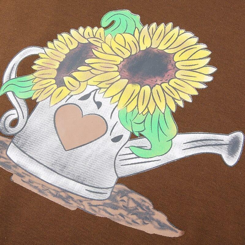 Y2K Sunflower Print Sweatshirt - Retro 90s Grunge, Summer Y2K Outfits, Pastel Goth Style