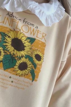 Y2K Sunflower Sweatshirt ?? - Retro 90s Grunge, Summer Y2K Outfits, Pastel Goth Fashion