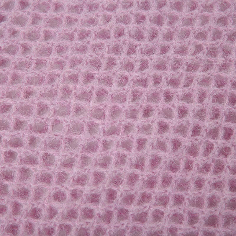 Y2K Sweet Pink Knit Crochet Top - Retro 90s Grunge, Summer Outfits, Baby Tees, Y2K Fashion