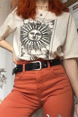 Y2K Tarot Card T-Shirt ???? - Retro 90s Grunge, Summer Y2K Outfits, Pastel Goth,