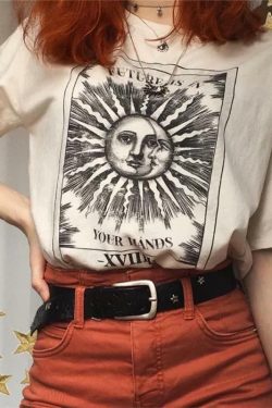 Y2K Tarot Card T-Shirt ???? - Retro 90s Grunge, Summer Y2K Outfits, Pastel Goth,