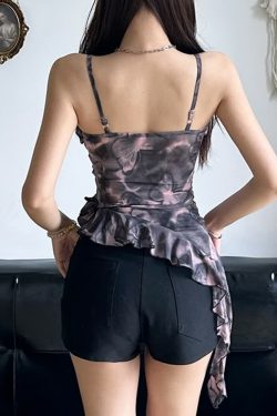 Y2K Tie Dye Butterfly Gothic Cami Top - Retro 90s Grunge, Summer Y2K Outfits, Pastel Goth