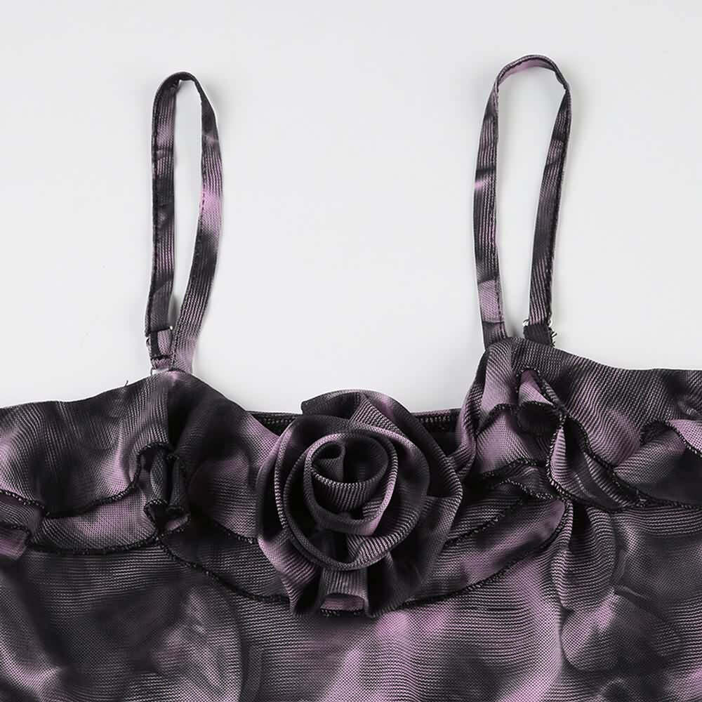 Y2K Tie Dye Butterfly Gothic Cami Top - Retro 90s Grunge, Summer Y2K Outfits, Pastel Goth