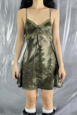 Y2K Tie Dye Gothic Grunge Cami Mini Dress - Retro 90s Summer Outfit for Y2K Fashionistas