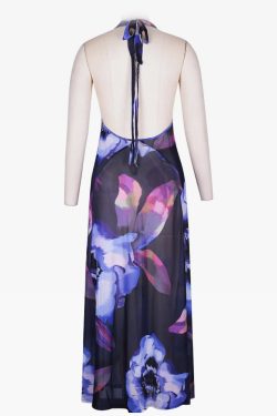 Y2K Tie Dye Halter Dress - Retro 90s Grunge Summer Outfit, Perfect for Y2K Parties & Clubbing
