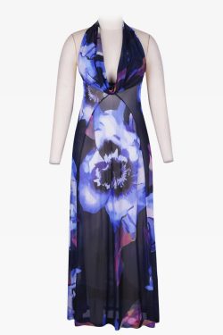 Y2K Tie Dye Halter Dress - Retro 90s Grunge Summer Outfit, Perfect for Y2K Parties & Clubbing