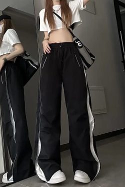 Y2K Track Pants - Retro 90s Grunge, Summer Outfits, Club & Party Fashion for Women