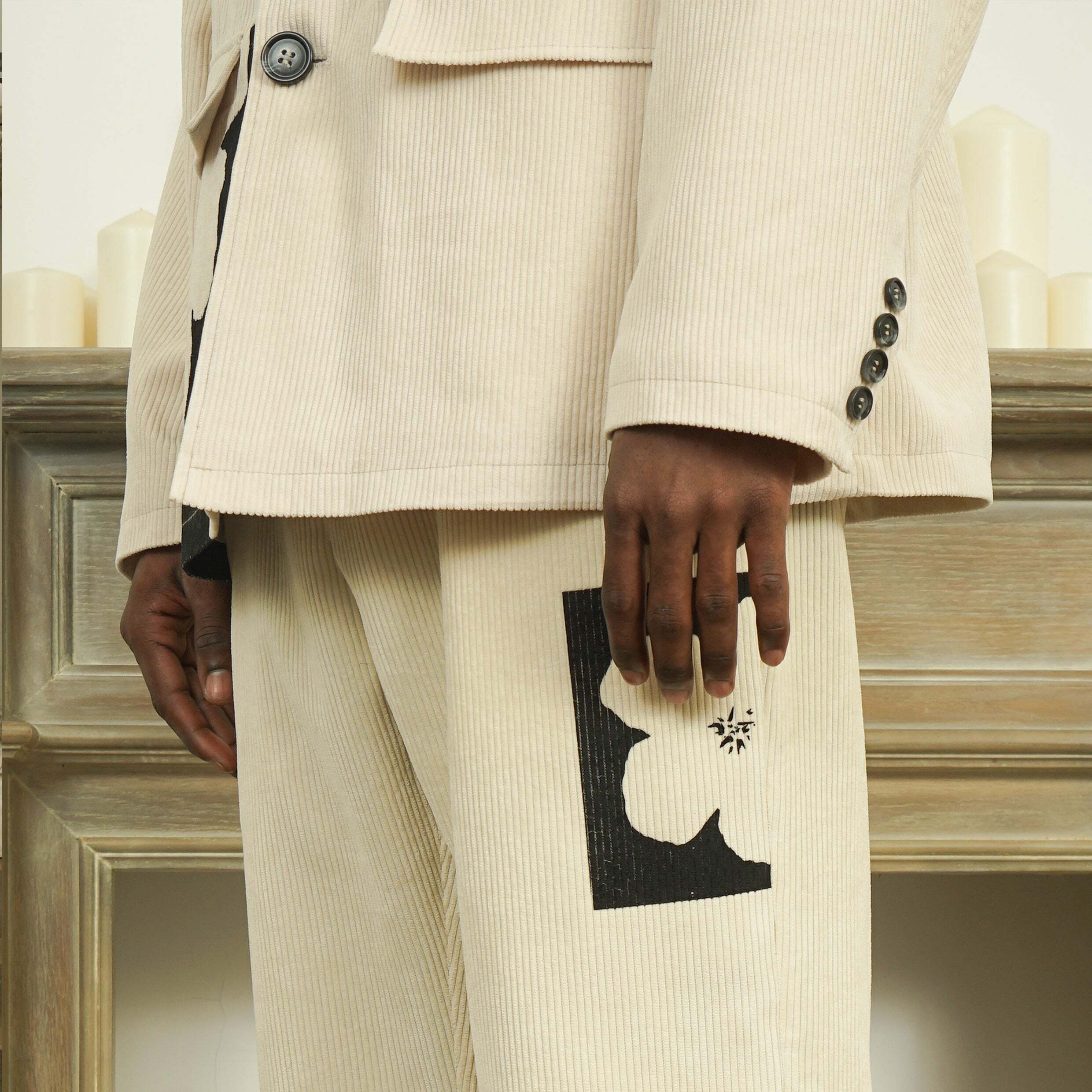 Y2K Two-Tone Flower Corduroy Trousers - 90s Grunge, Retro, Pastel Goth, Summer Y2K