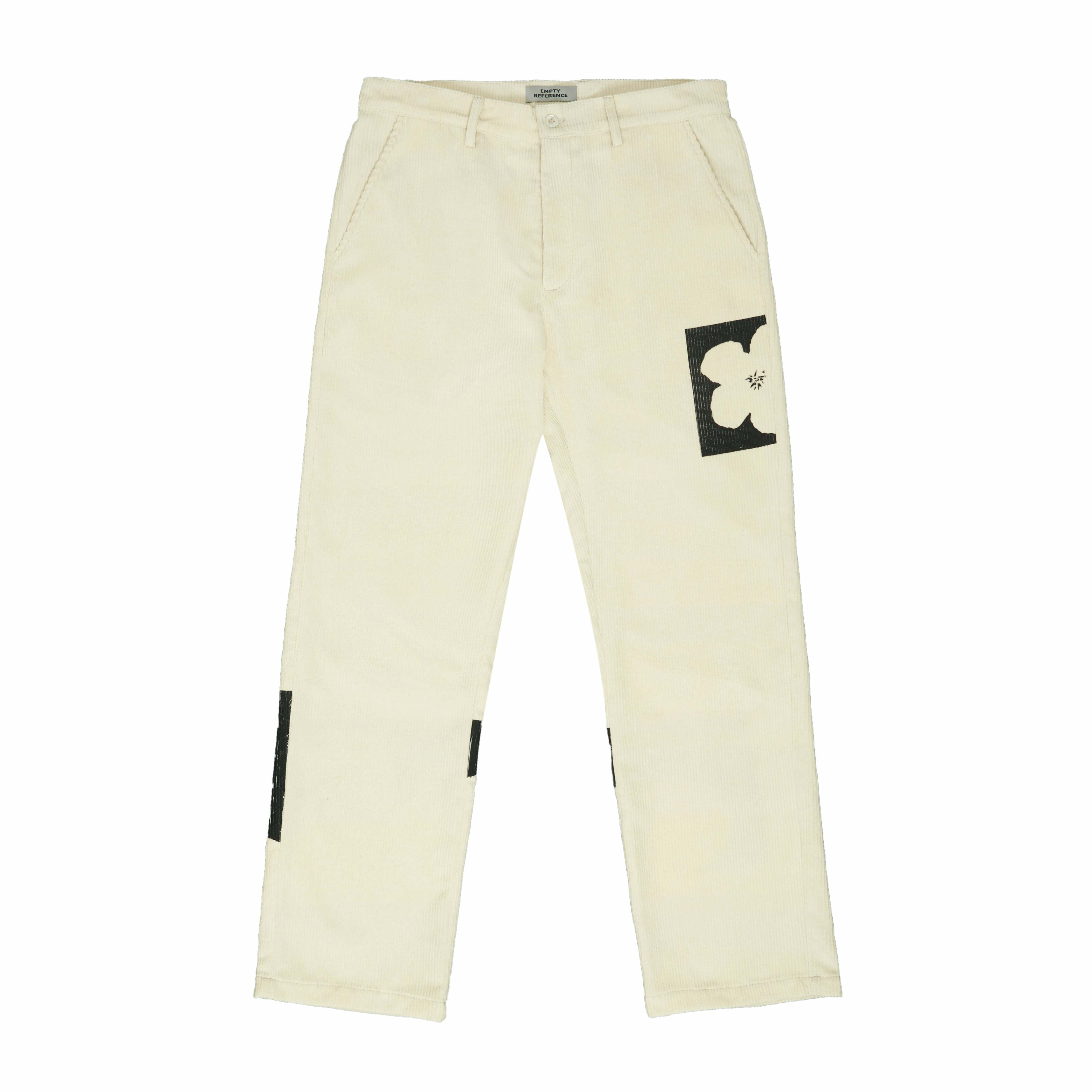 Y2K Two-Tone Flower Corduroy Trousers - 90s Grunge, Retro, Pastel Goth, Summer Y2K
