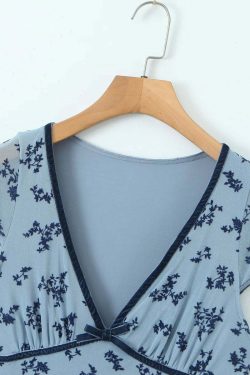 Y2K V-Neck Mini Dress - 90s Grunge, Retro Summer Outfit, Y2K Party & Club Fashion