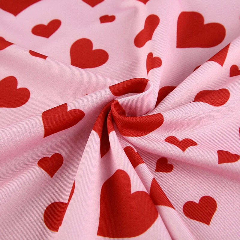 Y2K Valentines Hearts Mini Dress - 90s Grunge, Retro Summer, Y2K Party & Club Outfits