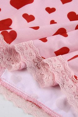Y2K Valentines Hearts Mini Dress - 90s Grunge, Retro Summer, Y2K Party & Club Outfits