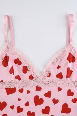 Y2K Valentines Hearts Mini Dress - 90s Grunge, Retro Summer, Y2K Party & Club Outfits