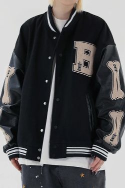 Y2K Varsity Jacket - Retro 90s Grunge, Summer Y2K Outfits, Popstar & Club Fashion