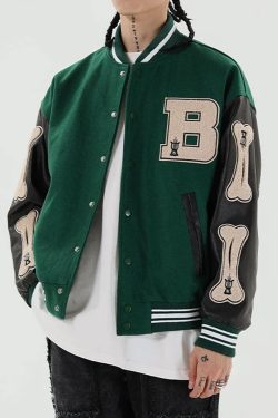 Y2K Varsity Jacket - Retro 90s Grunge, Summer Y2K Outfits, Popstar & Club Fashion