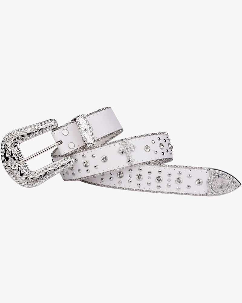 Y2K White Belt - Retro 90s Grunge, Y2K Summer Outfits, Popstar & Club Fashion