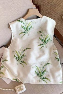 Y2K White Embroidered Silk Waistcoat - Sleeveless Retro 90s Grunge Summer Outfit