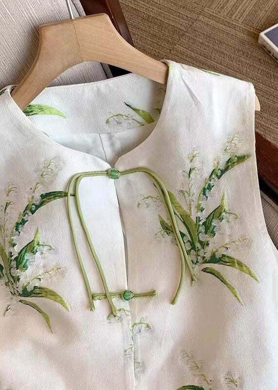 Y2K White Embroidered Silk Waistcoat - Sleeveless Retro 90s Grunge Summer Outfit