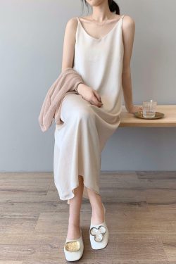 Y2K White Sleeveless Midi Dress - Retro 90s Summer Outfit, Grunge, Pastel Goth, Party Ready
