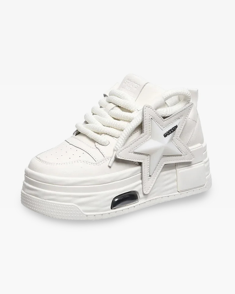 Y2K White Star Shoes - Perfect for 90s Grunge, Retro, and Summer Y2K Outfits