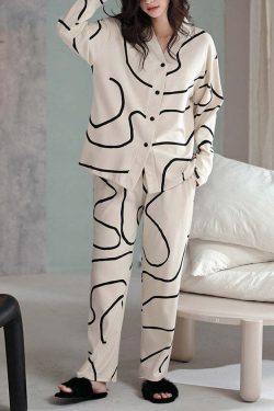 Y2K White Striped Patchwork Cotton Two-Piece Set - 90s Grunge Summer Outfit