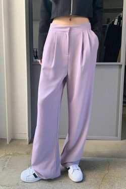 Y2K Wide-Leg Dress Pants - Retro 90s Grunge, Summer Outfits, Club & Party Fashion