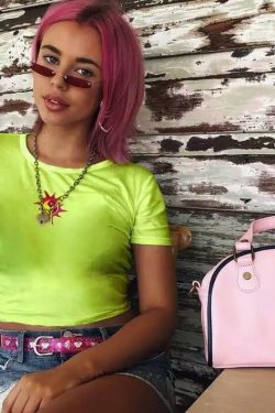 Y2K Yin-Yang Sun Embroidered Crop Top - Retro 90s Grunge, Summer & Party Outfits