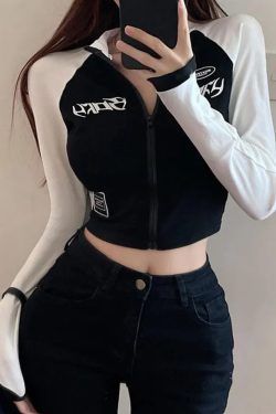 Y2K Zip Crop Top - 90s Grunge, Retro Summer, Pastel Goth, Y2K Party & Club Outfits