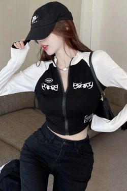 Y2K Zip Crop Top - 90s Grunge, Retro Summer, Pastel Goth, Y2K Party & Club Outfits