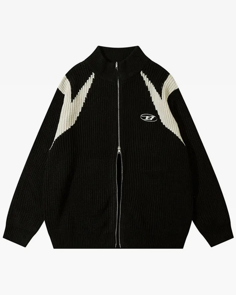 Y2K Zip Through Knit - Retro 90s Grunge Summer Outfit, Y2K Club & Party Fashion, Baby Tees & Skirts