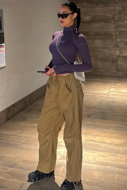 Y2K Zip Up Crop Top - 90s Grunge, Retro Summer, Pastel Goth, Y2K Party & Club Outfits