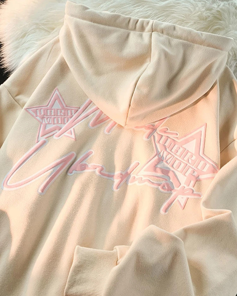 Y2K Zip Up Hoodie - Retro 90s Grunge, Summer Y2K Outfits, Pastel Goth, Y2K Club &