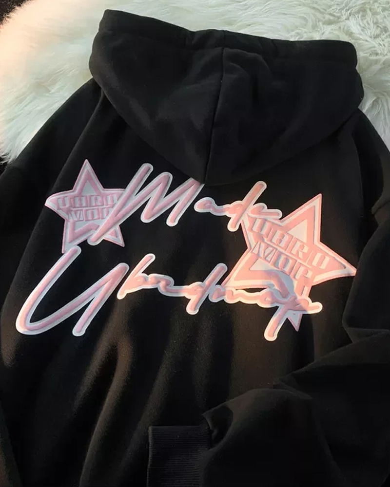 Y2K Zip Up Hoodie - Retro 90s Grunge, Summer Y2K Outfits, Pastel Goth, Y2K Club &