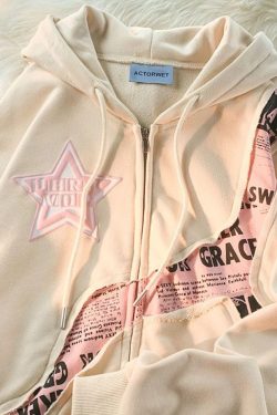 Y2K Zip Up Hoodie - Retro 90s Grunge, Summer Y2K Outfits, Pastel Goth, Y2K Club &