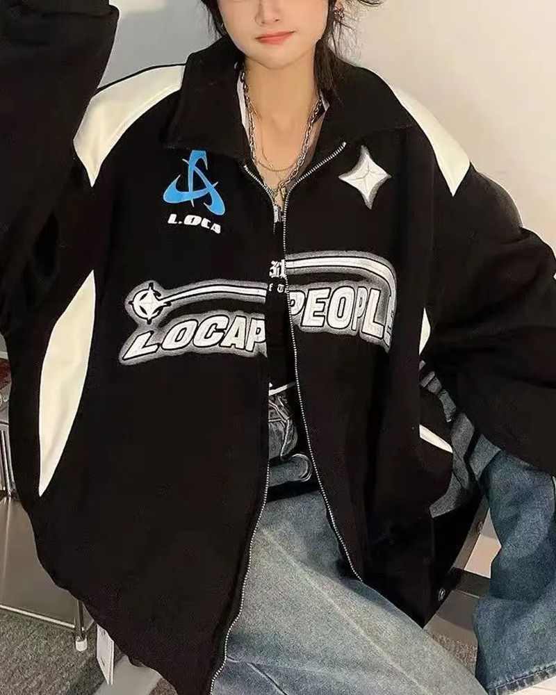 Y2K Zip Up Jacket - Retro 90s Grunge, Summer Outfits, Popstar & Club Fashion